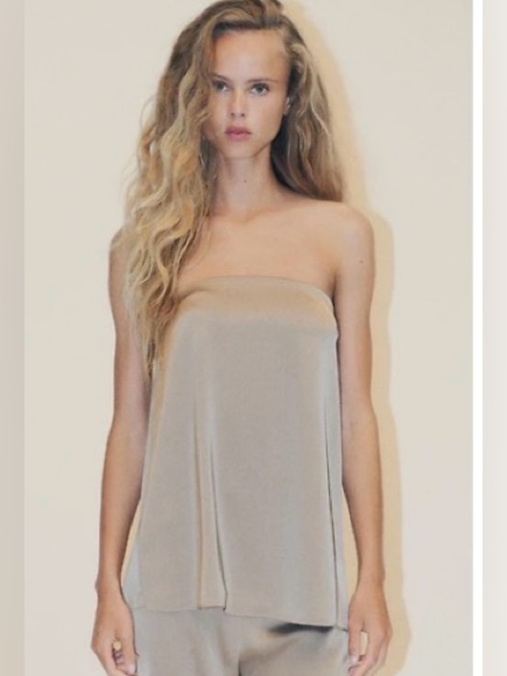 Zara Beige Strapless Tube Top